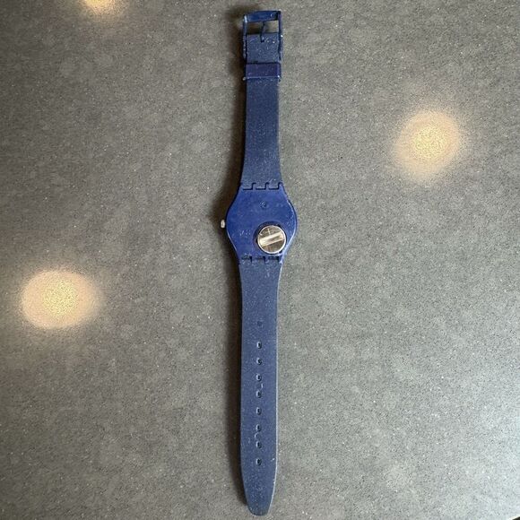 Swatch Watch Just Blue GN715 Blue Sparkling 34mm 2001 Glitter Y2K main image 8